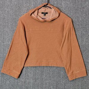 Forever 21 Hoodie Womens M Sienna Cropped Oversized Faded Super Soft Pullover